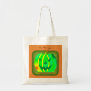 Tote Bag Green Jack olantern Halloween Thunder_Cove