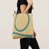 Tote Bag – Green Lines on Yellow (De près)