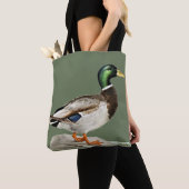 Tote Bag Green Mallard Chasse au canard Art de la nature (De près)
