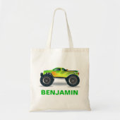 Tote Bag Green Monster Truck Kids (Devant)