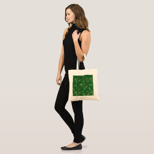 Tote Bag Green Paisley Ivy : (Devant (modèle))