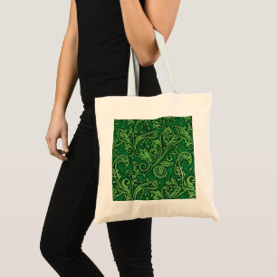 Tote Bag Green Paisley Ivy :