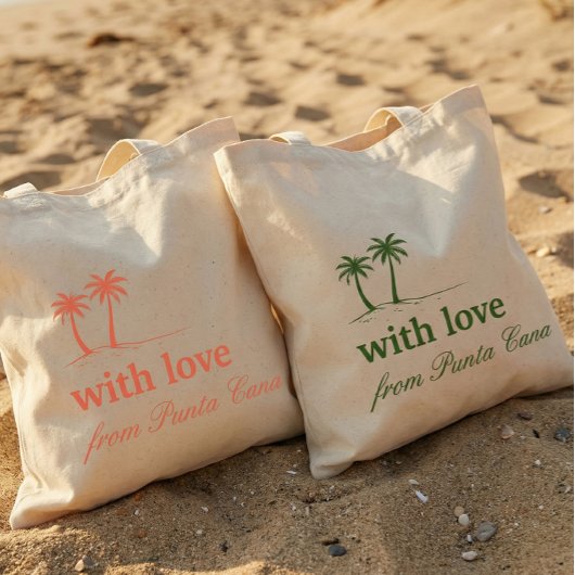 Tote Bag Green Punta Cana Your Destination Wedding Welcome
