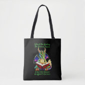 Tote Bag Green Purple Dragon Avertissement Lecture Livre Vo (Devant)