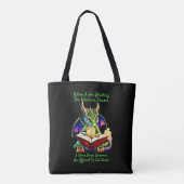 Tote Bag Green Purple Dragon Avertissement Lecture Livre Vo (Dos)