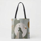 Tote Bag Green Rust Tan Empowering Woman Abstract  (Devant)