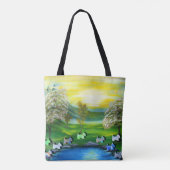 Tote Bag Green Venus Scotties à l'étang (Dos)