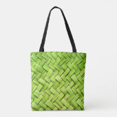 Tote Bag Green Weave Design Tropical Fourre-tout (Dos)