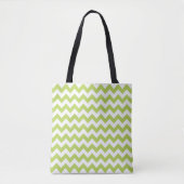Tote Bag Green Zigzag, Green Chevron, Motif géométrique (Devant)