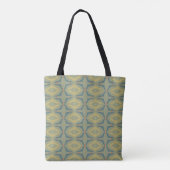 Tote Bag Greenish Retro Vintage Pattern (Dos)