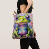Tote Bag Grenouille Avec Art numérique Fleur (De près)
