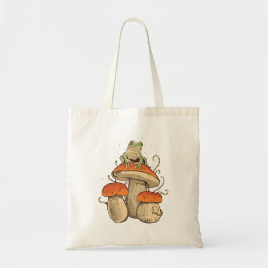 Tote Bag Grenouille avec champignons (Devant)