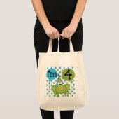 Tote Bag Grenouille bleue 4e anniversaire Tshirts et cadeau (Devant (produit))
