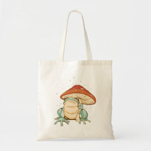 Tote Bag Grenouille cottagecore avec champignon