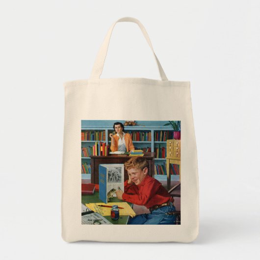 Tote Bag Grenouille dans la bibliothèque (Devant)