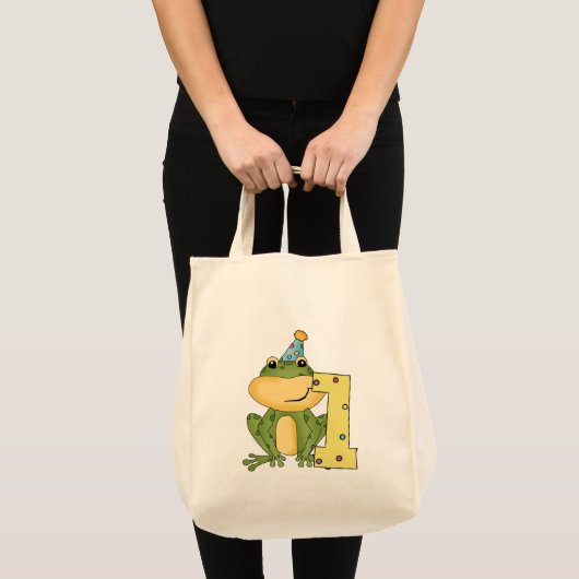 Tote Bag Grenouille de fête 1er anniversaire T-shirts et ca (Devant (produit))
