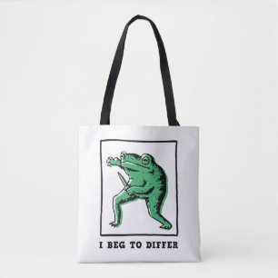 Tote Bag Grenouille drôle avec couteau – Meme "Je suis désa