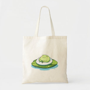 Tote Bag Grenouille endormie sur un nénuphar Design Kawaii