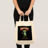 Tote Bag Grenouille Hippie Prenez les Choses Calmement Amus (Devant (produit))