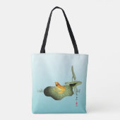 Tote Bag Grenouille jaune sur feuille de lotus (Dos)