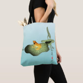 Tote Bag Grenouille jaune sur feuille de lotus (De près)
