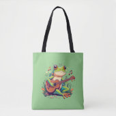 Tote Bag Grenouille Jouée avec Banjo - Cute Musical Amphibi (Devant)