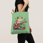 Tote Bag Grenouille Jouée avec Banjo - Cute Musical Amphibi (De près)