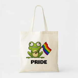 Tote Bag Grenouille LGBT avec drapeau de la fierté