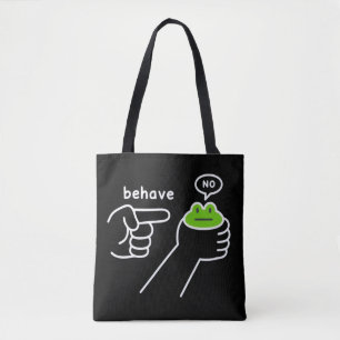 Tote Bag Grenouille malhonnête Mème de grenouille Se compor