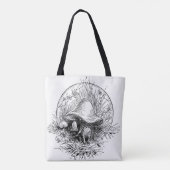 Tote Bag Grenouille, noir et blanc de champignon et de (Dos)