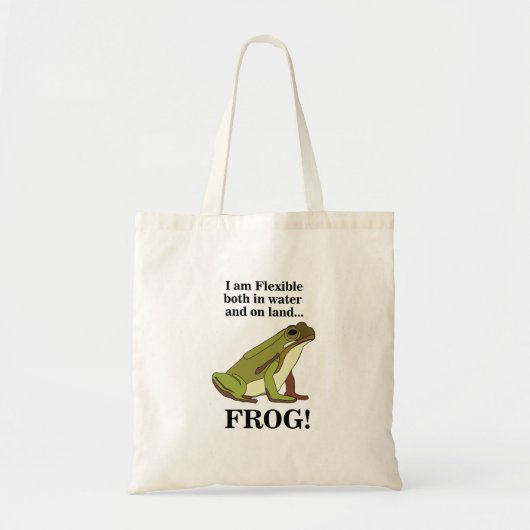 Tote Bag Grenouille Verte Drôle (Devant)