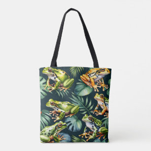 Tote Bag Grenouille verte et orange