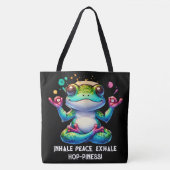 Tote Bag Grenouille verte moderne Inhale Exhale | (Devant)