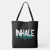 Tote Bag Grenouille verte moderne Inhale Exhale | (Dos)