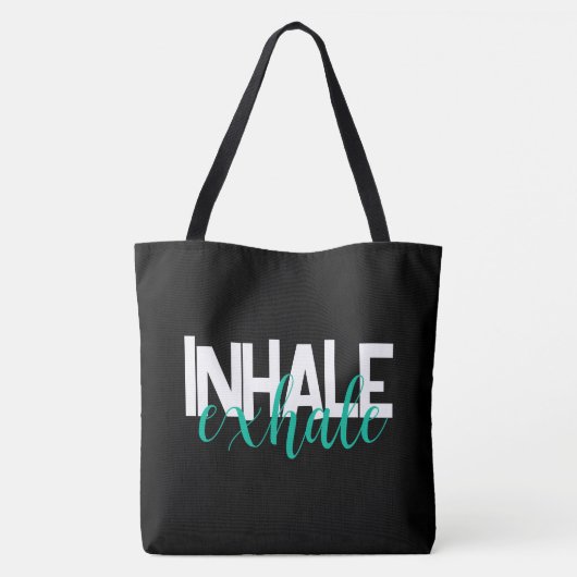 Tote Bag Grenouille verte moderne Inhale Exhale | (Dos)