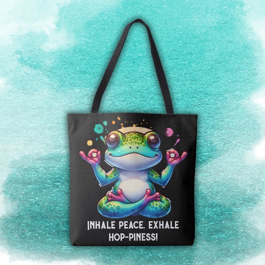 Tote Bag Grenouille verte moderne Inhale Exhale |