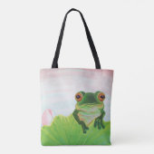 Tote Bag Grenouille verte Se détendre dans l'étang (Dos)