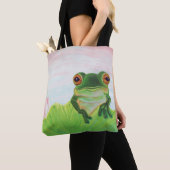 Tote Bag Grenouille verte Se détendre dans l'étang (De près)
