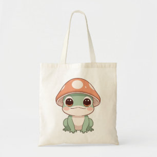 Tote Bag Grenouille Whimsical Kawaii en Casquette de champi