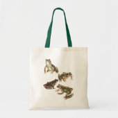Tote Bag Grenouilles nénuphars verts et blancs motif (Devant)