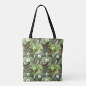 Tote Bag Grenouilles nénuphars verts et blancs motif (Dos)