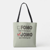 Tote Bag Grey Funny FOMO JOMO cochez la case Introvert (Dos)