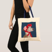 Tote Bag Greyhound avec Casquette en laine rouge (Devant (produit))