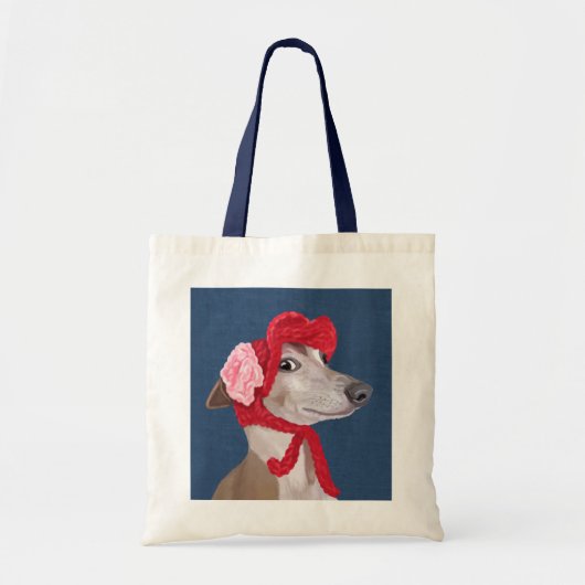 Tote Bag Greyhound avec Casquette en laine rouge (Devant)