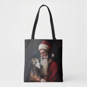 Tote Bag Greyhound avec Noël Festif du Père Noël