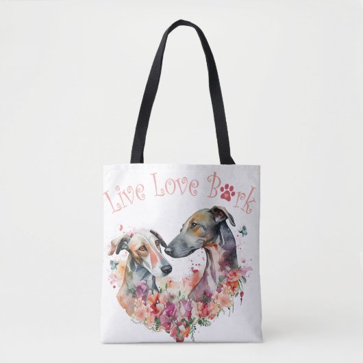 Tote Bag Greyhound Chig Maman Floral (Devant)