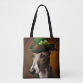 Tote Bag Greyhound Dog en tenue de la Saint Patrick (Devant)