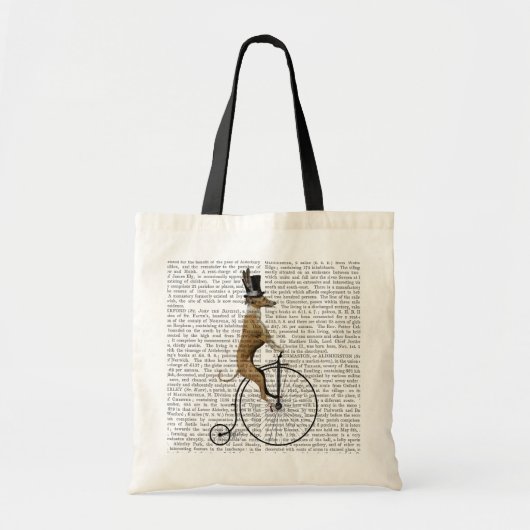 Tote Bag Greyhound sur Black Penny Farthing Bike (Devant)