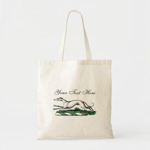 Tote Bag Greyhound Whippet à la tête d'un emblème de crête