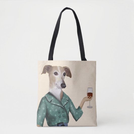 Tote Bag Greyhound Wine Snob (Devant)